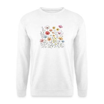 Wildblumen Blumen Blumen Botanischer Naturgarten - Unisex Pullover - Weiß - Vorne