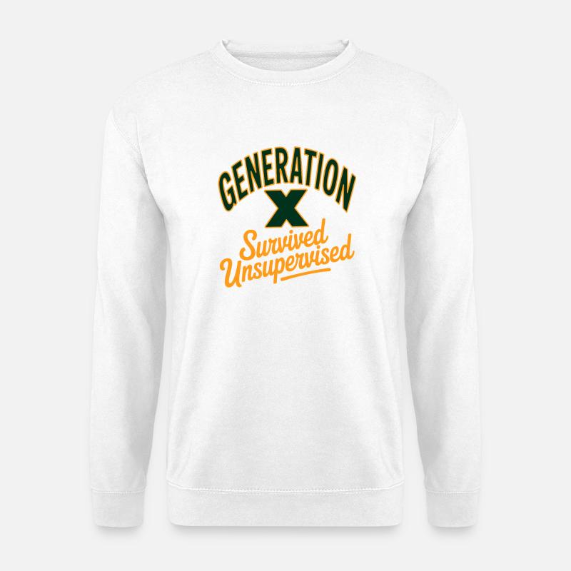 Generation X Survived Unsupervised - Unisex Sweatshirt - white