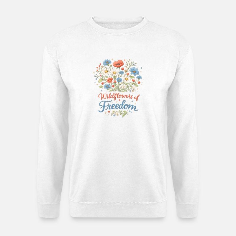 Wildeblumen der Freiheit - Unisex Pullover - Weiß