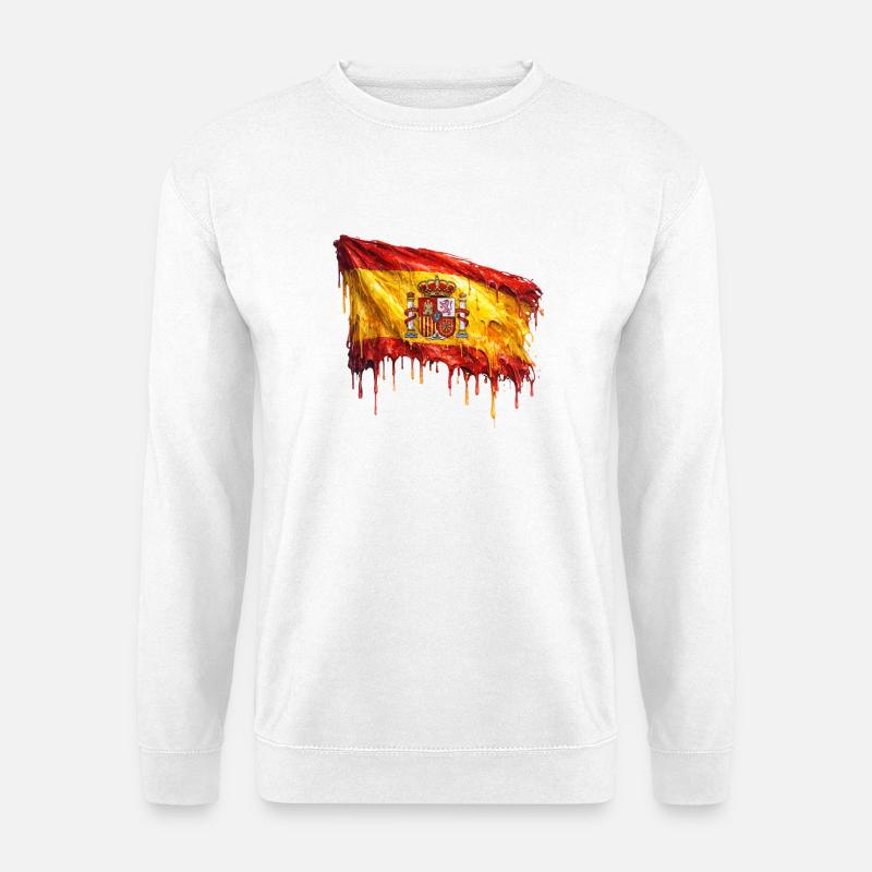 Tröpfelnde Spanienflagge Kunst - Unisex Pullover - Weiß