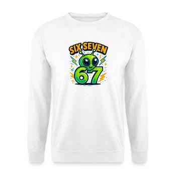 Six Seven 67 Italian Brainrot Alien Humor Funny - Unisex Sweatshirt - white - Front