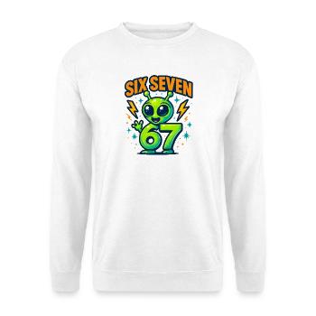 Six Seven 67 Italian Brainrot Alien Humor Funny - Unisex Sweatshirt - white - Front