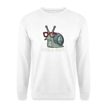 Chill Bro lustige Schnecke - Unisex Pullover - Weiß - Vorne