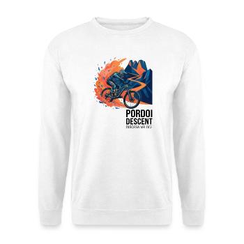 Pordoi Descent MTB Fast Action Modern Vector Art - Unisex Sweatshirt - white - Front