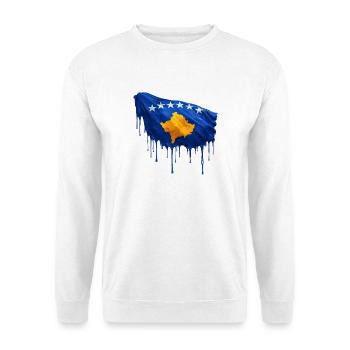 Kosovarische Flagge bunte Farbe - Unisex Pullover - Weiß - Vorne