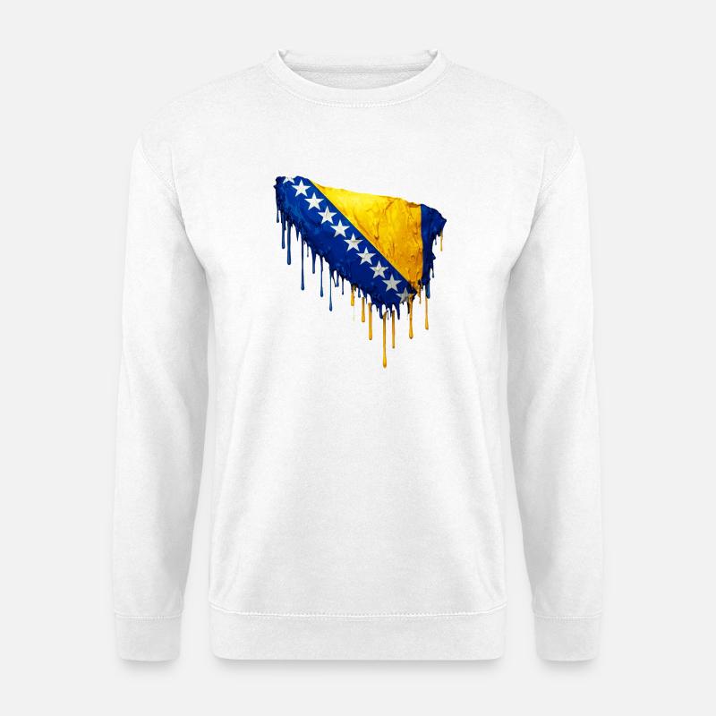 Bosnien och Hercegovinas flagga färgstark färg - Unisextröja - vit