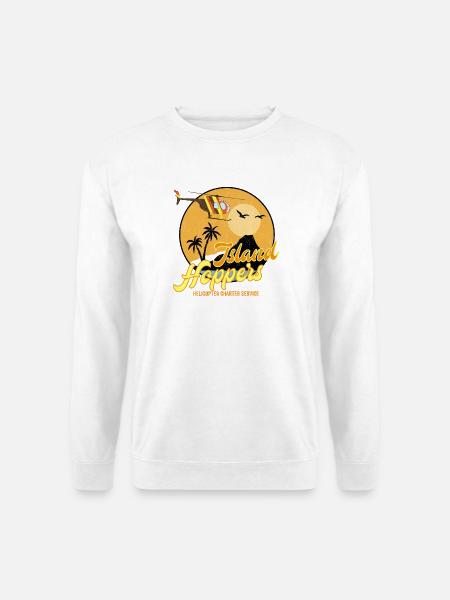Island Sky Charter – Vintage Hubschrauber aus den 80ern - Unisex Pullover - Weiß