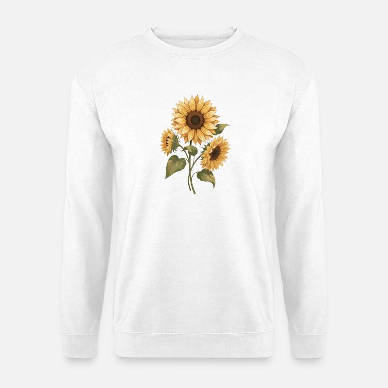 Sonnenblumenstrahl Gelb - Unisex Pullover - Weiß