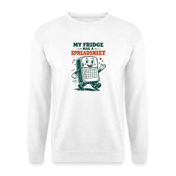 Kühlschrank mit Tabelle | Meal Prep Humor - Unisex Pullover - Weiß - Vorne