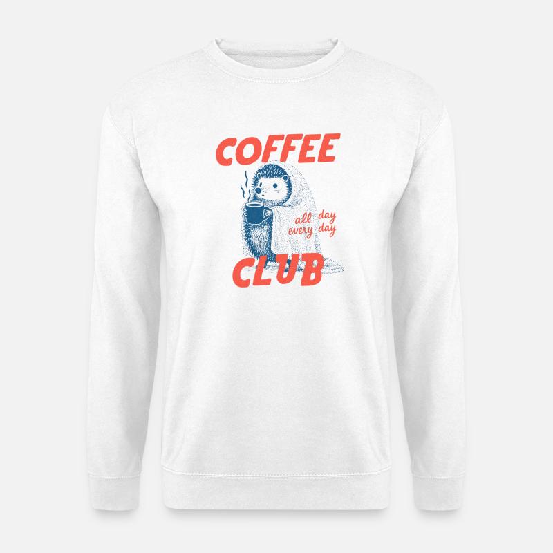 Coffee Club Igel - Unisex Pullover - Weiß
