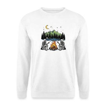 Skeleton Campfire Night Marshmallow Camping Camp - Unisex Sweatshirt - white - Front