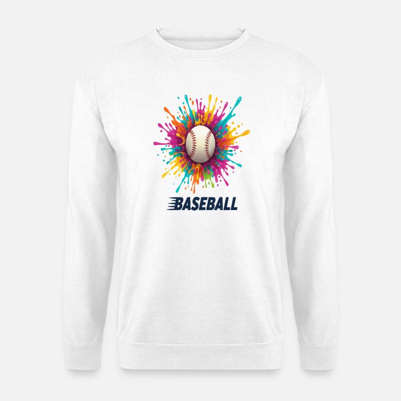 Lebhafter Baseball-Splash-Burst - Unisex Pullover - Weiß