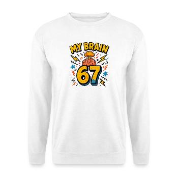 Six Seven Italian Brainrot Brain Humor Meme Funny - Unisex Sweatshirt - white - Front