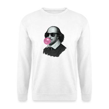William Shakespeare mit Kaugummi und Sonnenbrille - Unisex Pullover - Weiß - Vorne