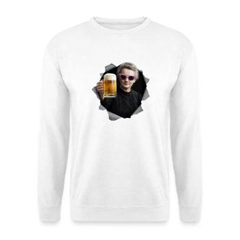 Marie Curie tient une bière - Sweat-shirt Unisexe - blanc - Devant