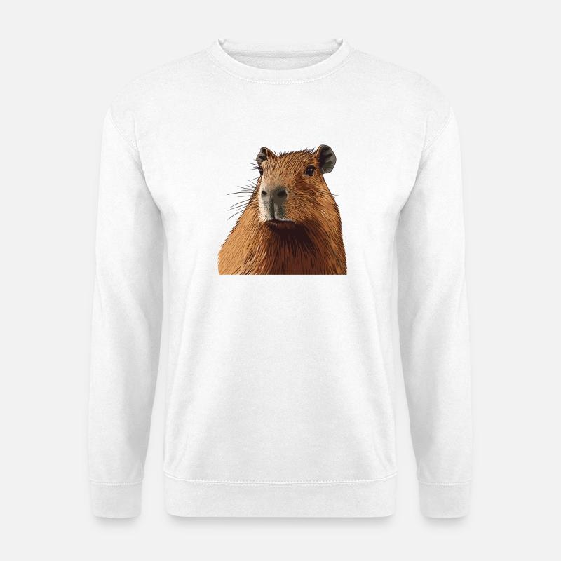 Cuddly Capybara Portrait - Unisex Sweatshirt - white