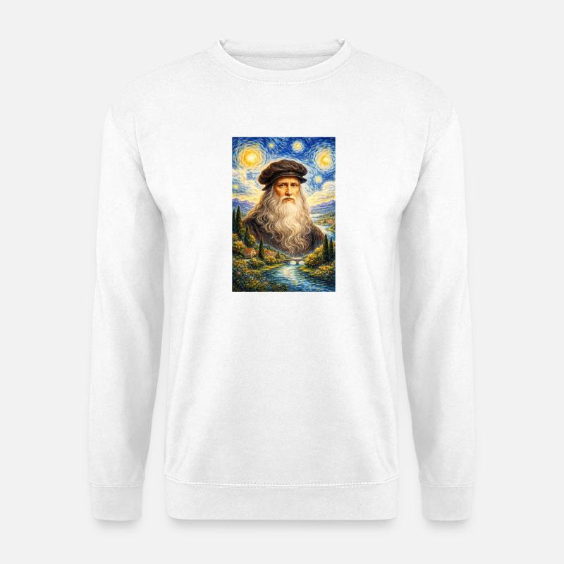 Leonardo da Vinci Starry Night - Unisex Sweatshirt - white