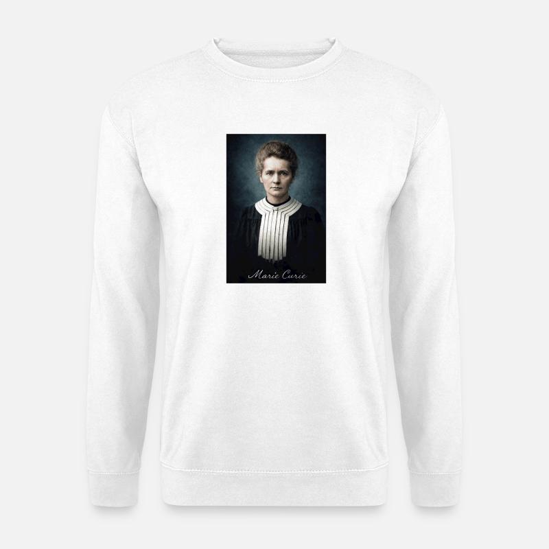 Marie Curie Porträt - Unisex Pullover - Weiß