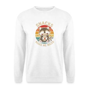 Raccoon Snacks Machen Mich Netter Waschbär Hunger - Unisex Pullover - Weiß - Vorne