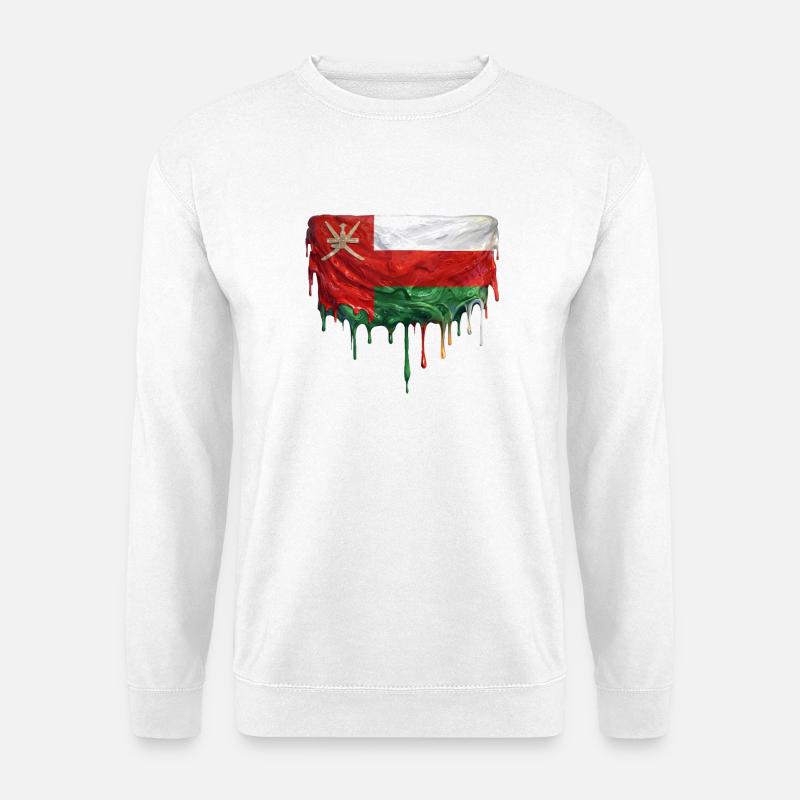Oman Flag bunte Farbe - Unisex Pullover - Weiß