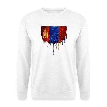 Mongolia Flag Drop - Unisex Sweatshirt - white - Front