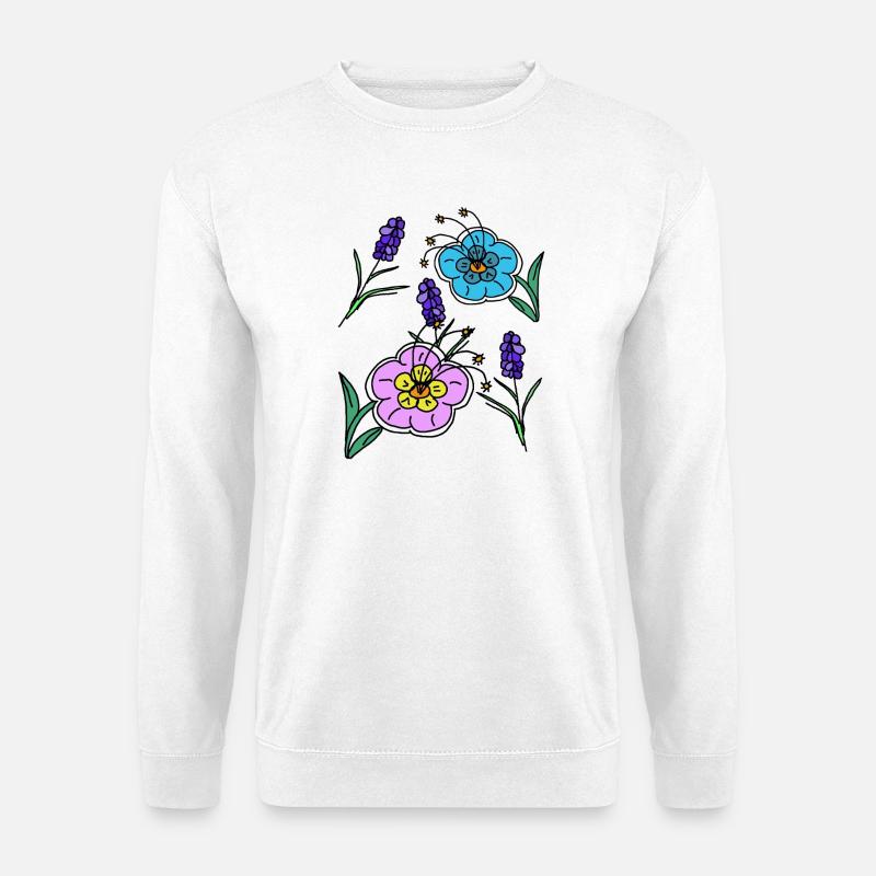 Sommer Garten Blumen Retro Blume - Unisex Pullover - Weiß
