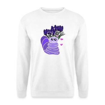 Lavendelfreund der Wurm lustig für Kinder - Unisex Pullover - Weiß - Vorne