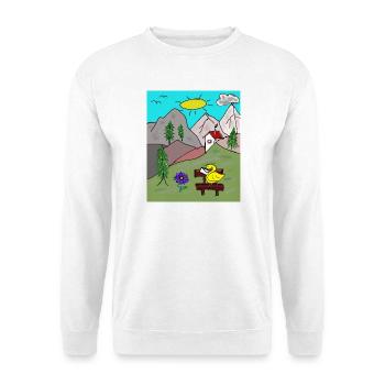 Gebirge Berge Natur Alpen Ente Brief - Unisex Pullover - Weiß - Vorne