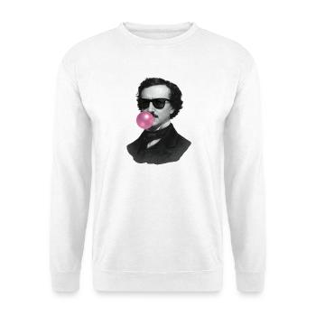 Edgar Allan Poe avec du chewing-gum et des lunettes de soleil - Sweat-shirt Unisexe - blanc - Devant