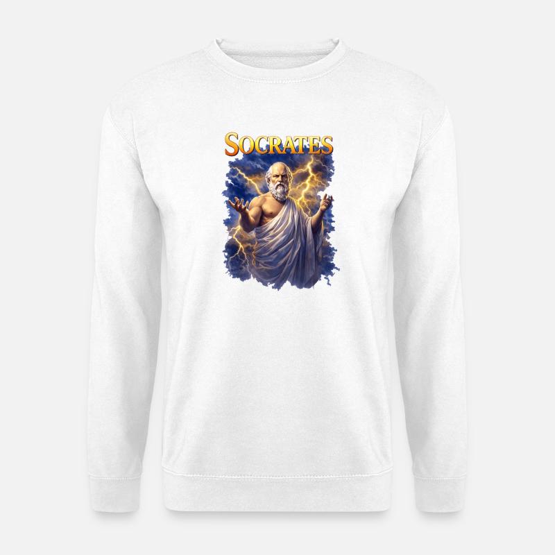 Socrates Porträt  - Unisex Pullover - Weiß