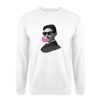 Nikola mit Kaugummi und Sonnenbrille - Unisex Pullover - Weiß - Vorne