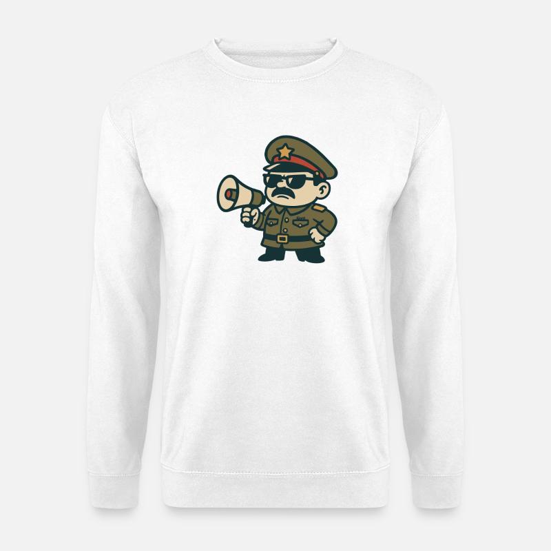 Retro Sergeant Megaphone - Unisex Sweatshirt - white