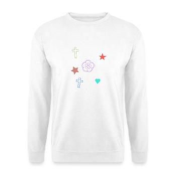 Cross Heart Flower Star - Unisex Sweatshirt - white - Front