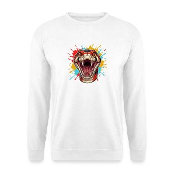Schlangenkopf im Farbschock - Unisex Pullover - Weiß - Vorne