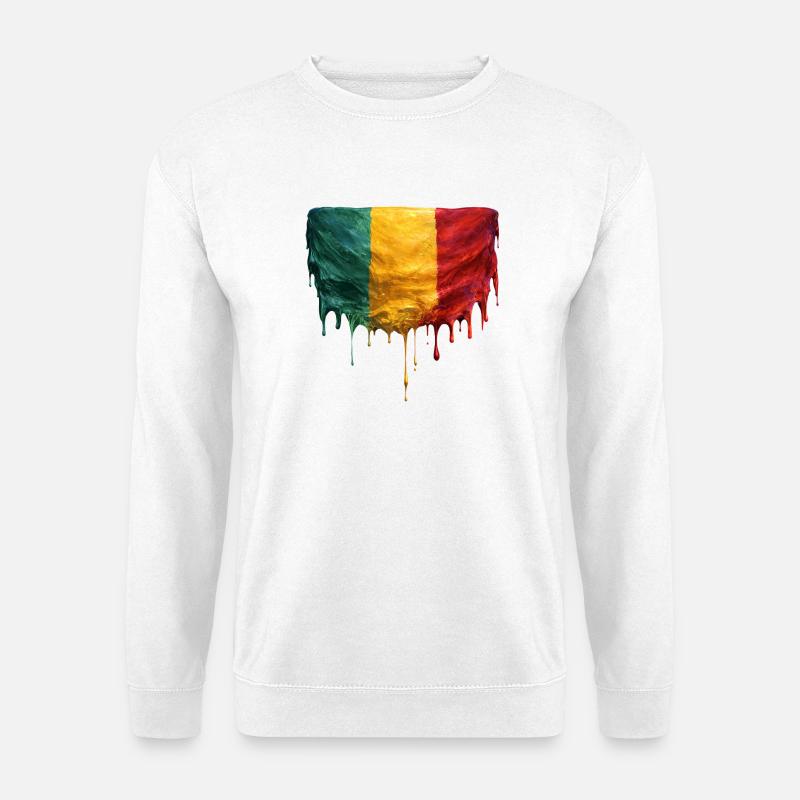 Mali Flag in Drop Art - Unisex Sweatshirt - white
