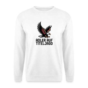 Stolzer Deutscher Adler auf Titeljagd Fußball Fan  - Unisex Pullover - Weiß - Vorne