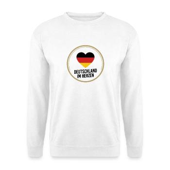Deutschland Im Herzen Fußball Fan Design - Unisex Pullover - Weiß - Vorne