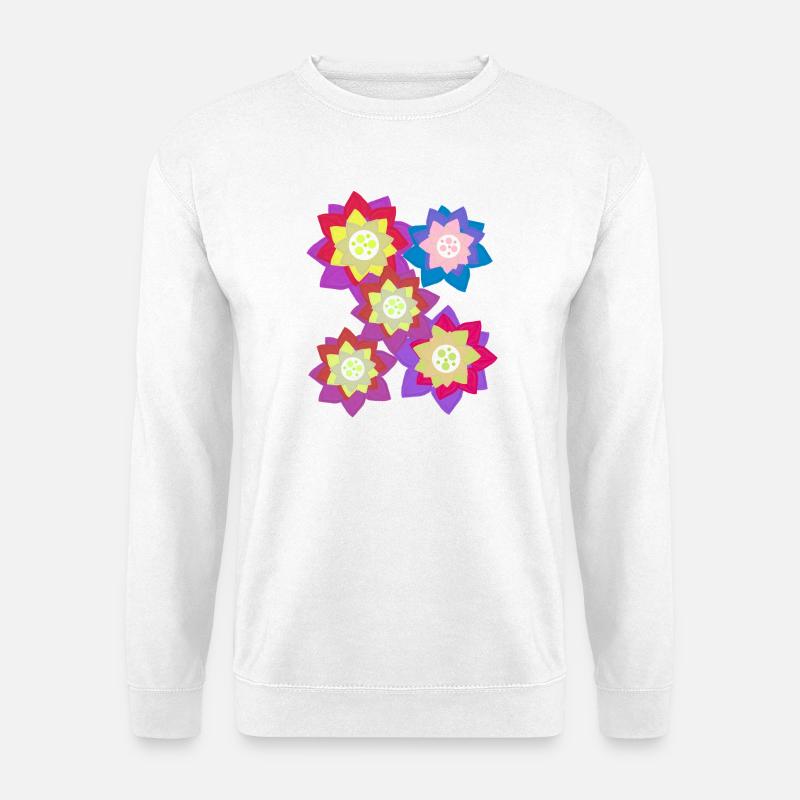 Blume Blumen Blütenmandala - Unisex Pullover - Weiß