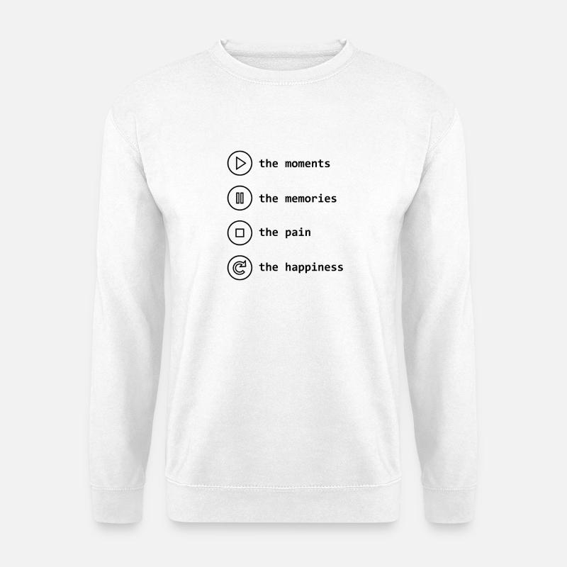 Achtsamkeit, Momente, Erinnerungen, Glück - Unisex Pullover - Weiß
