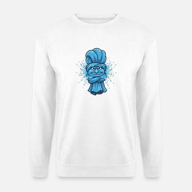 Blaues Ninja Handtuch - Unisex Pullover - Weiß