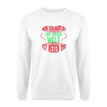 Mein lieblingsplatz auf dieser welt ist neben dir - Unisex Pullover - Weiß - Vorne