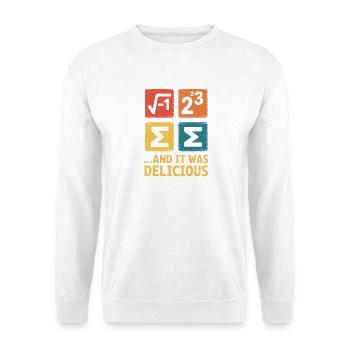 Mathe-Wortwitz: Und es war köstlich - Unisex Pullover - Weiß - Vorne