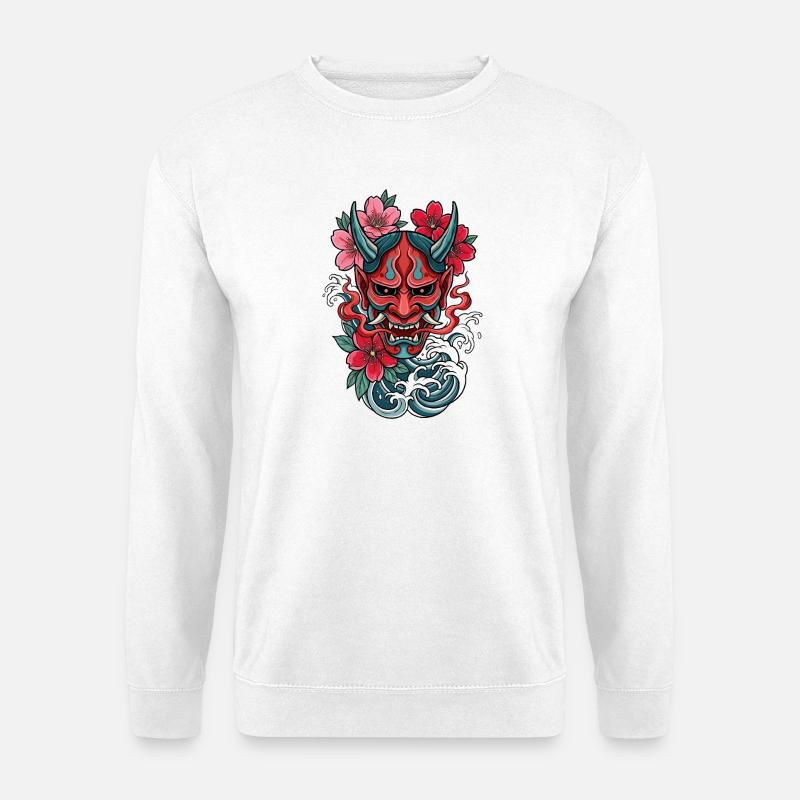 Hannya – Yōkai-Dämon - Unisex Pullover - Weiß