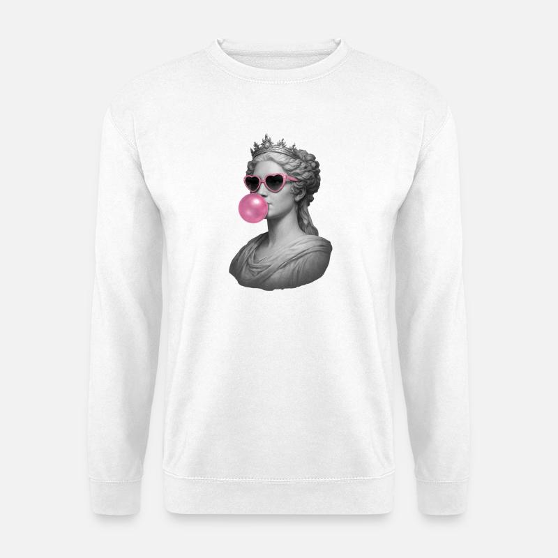 Hera mit Kaugummi und Sonnenbrille - Unisex Pullover - Weiß
