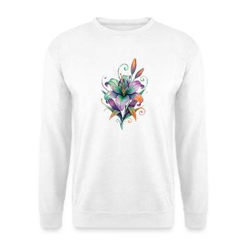 Magie colorée des lys et aquarelle - Sweat-shirt Unisexe - blanc - Devant