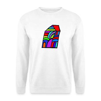 Farbiges Haus Mosaik  - Unisex Pullover - Weiß - Vorne