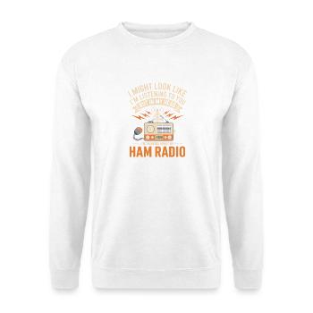 Amateurfunk-Design - Unisex Pullover - Weiß - Vorne - Alina (178cm) & Michal (187cm)