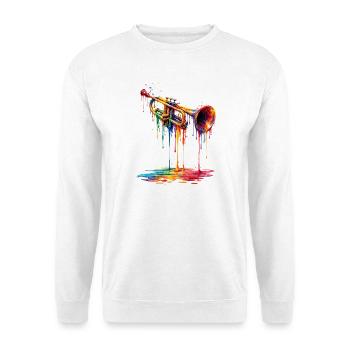 Trumpet with dripping paint - Unisex Sweatshirt - white - Front