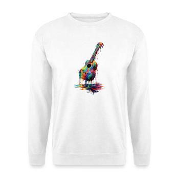Ukulele mit tropfender Farbe - Unisex Pullover - Weiß - Vorne
