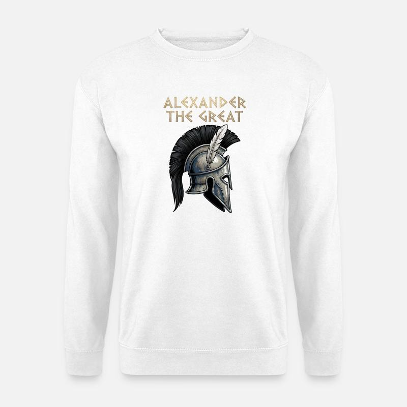 Alexander der Große Kriegerhelm - Unisex Pullover - Weiß
